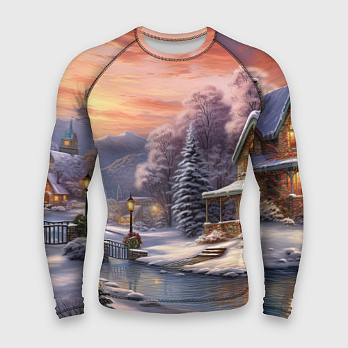 Мужской рашгард Зима в городе / 3D-принт – фото 1