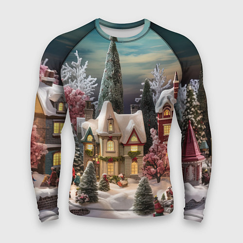 Мужской рашгард Снежное сияние ночи / 3D-принт – фото 1