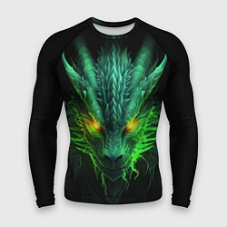 Рашгард мужской Светящийся зеленый дракон 2024, цвет: 3D-принт