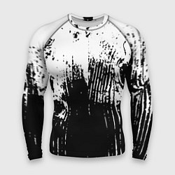 Рашгард мужской Черно-белая абстракция гранж, цвет: 3D-принт