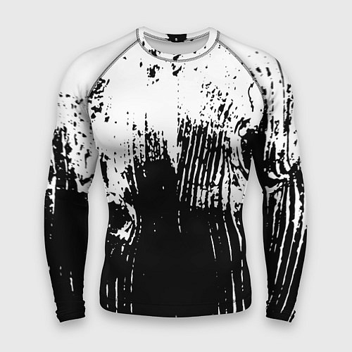Мужской рашгард Черно-белая абстракция гранж / 3D-принт – фото 1