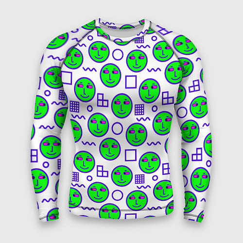 Мужской рашгард Green smiley face / 3D-принт – фото 1