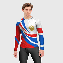 Рашгард мужской Россия - спортивная униформа, цвет: 3D-принт — фото 2
