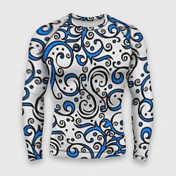 Рашгард мужской Синие кружевные узоры, цвет: 3D-принт