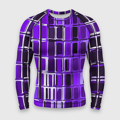 Мужской рашгард Фиолетовые прямоугольники / 3D-принт – фото 1
