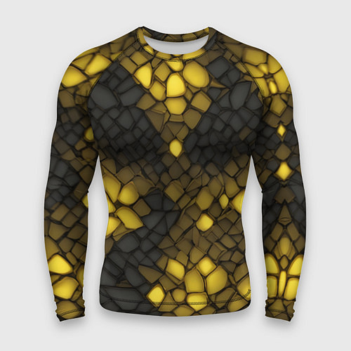 Мужской рашгард Жёлтый трескающийся камень / 3D-принт – фото 1