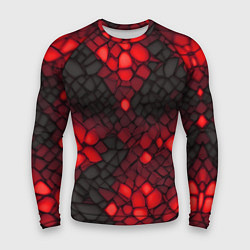 Мужской рашгард Красный трескающийся камень