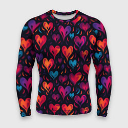 Рашгард мужской Паттерн с сердцами, цвет: 3D-принт