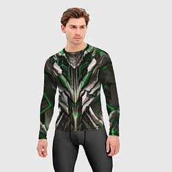 Рашгард мужской Зелёная кибер броня модерн, цвет: 3D-принт — фото 2