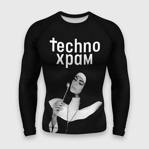 Мужской рашгард Techno храм монашка со свечкой / 3D-принт – фото 1