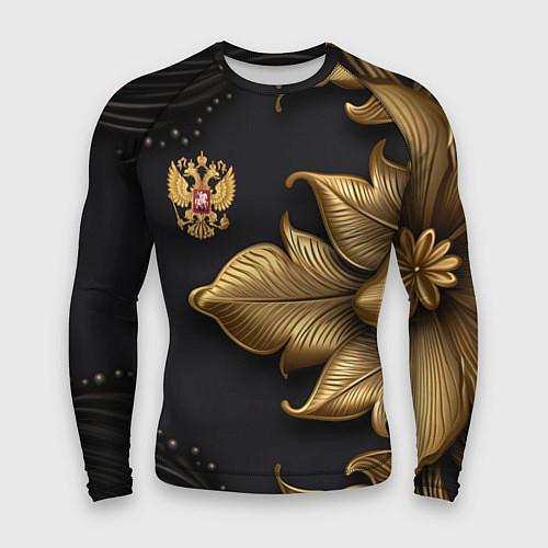Мужской рашгард Золотой герб России / 3D-принт – фото 1