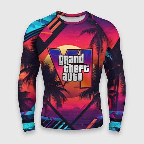 Мужской рашгард GTA 6 аbstract logo / 3D-принт – фото 1