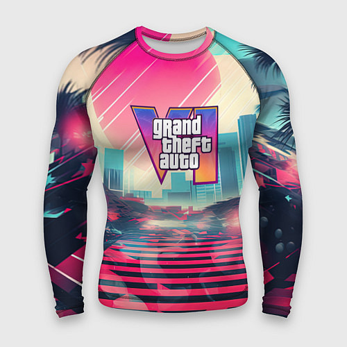 Мужской рашгард GTA 6 retro abstract / 3D-принт – фото 1