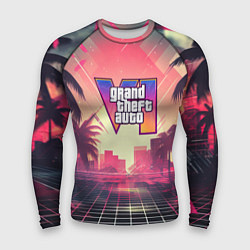 Рашгард мужской GTA 6 retro abstract logo, цвет: 3D-принт