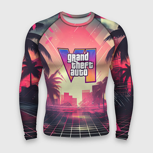Мужской рашгард GTA 6 retro abstract logo / 3D-принт – фото 1