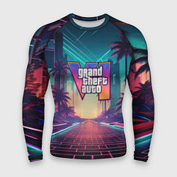 Рашгард мужской GTA 6 night city logo, цвет: 3D-принт