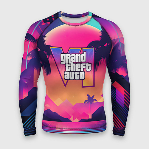 Мужской рашгард GTA 6 закат солнца / 3D-принт – фото 1