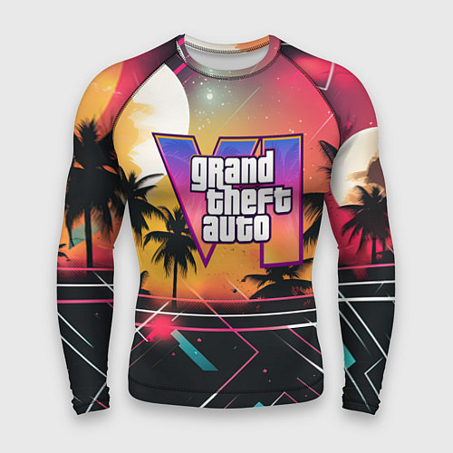 Мужской рашгард GTA 6 night logo / 3D-принт – фото 1