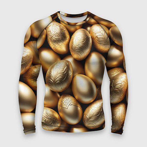 Мужской рашгард Золотые Пасхальные яйца / 3D-принт – фото 1