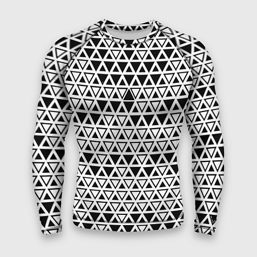 Мужской рашгард Треугольники чёрные и белые / 3D-принт – фото 1
