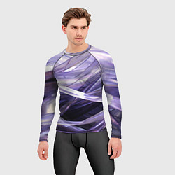 Рашгард мужской Фиолетовые прозрачные полосы, цвет: 3D-принт — фото 2