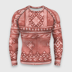Рашгард мужской Красный славянский орнамент, цвет: 3D-принт