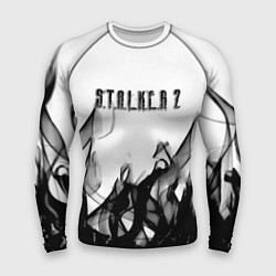 Рашгард мужской Stalker 2 черный огонь абстракция, цвет: 3D-принт