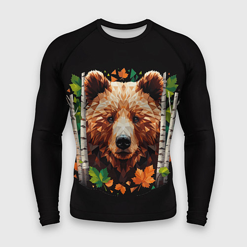 Мужской рашгард Медвежья полигональная голова / 3D-принт – фото 1