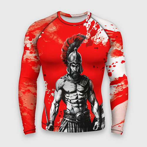 Мужской рашгард Спартак победитель крупно - красные брызги крови / 3D-принт – фото 1