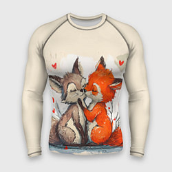 Рашгард мужской Влюбленные лисички 14 февраля, цвет: 3D-принт