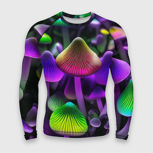 Мужской рашгард Люминесцентные грибы / 3D-принт – фото 1