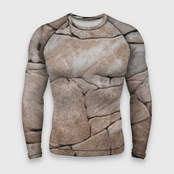 Мужской рашгард Текстура бежевый горный камень