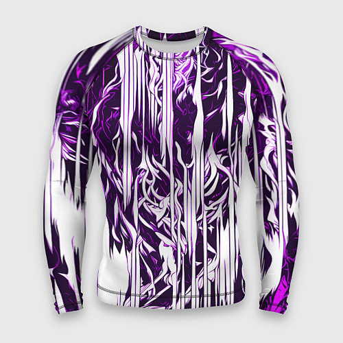 Мужской рашгард Розовые и белые абстрактные узоры / 3D-принт – фото 1