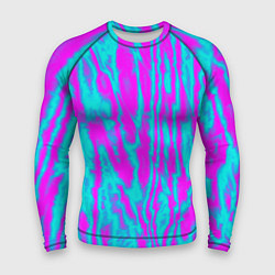 Рашгард мужской Абстрактные полосы неоновый, цвет: 3D-принт