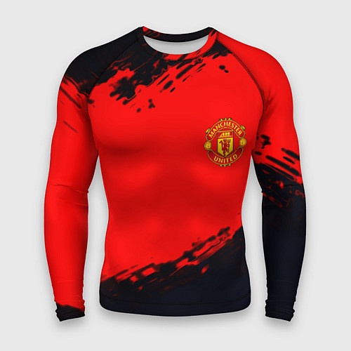 Мужской рашгард Manchester United colors sport / 3D-принт – фото 1