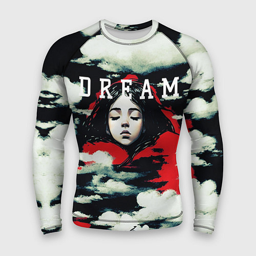 Мужской рашгард Девушка мечтающая в облаках / 3D-принт – фото 1