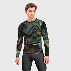 Рашгард мужской Реалистичный камуфляж из листьев, цвет: 3D-принт — фото 2