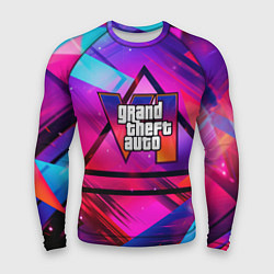 Рашгард мужской GTA 6 logo абстракция, цвет: 3D-принт