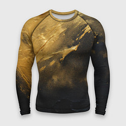 Рашгард мужской Золотое напыление на черном, цвет: 3D-принт