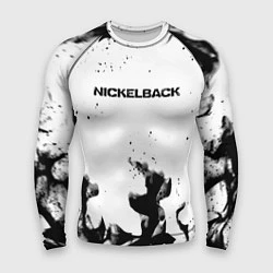Рашгард мужской Nickelback серый дым рок, цвет: 3D-принт