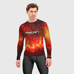 Рашгард мужской Minecraft logo fire, цвет: 3D-принт — фото 2