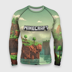 Рашгард мужской Minecraft logo квадратный мир, цвет: 3D-принт
