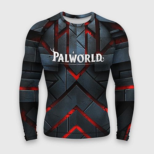 Мужской рашгард Palworld logo камни и красный свет / 3D-принт – фото 1