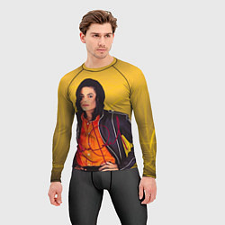 Рашгард мужской Michael Jackson на золотом фоне с графикой, цвет: 3D-принт — фото 2
