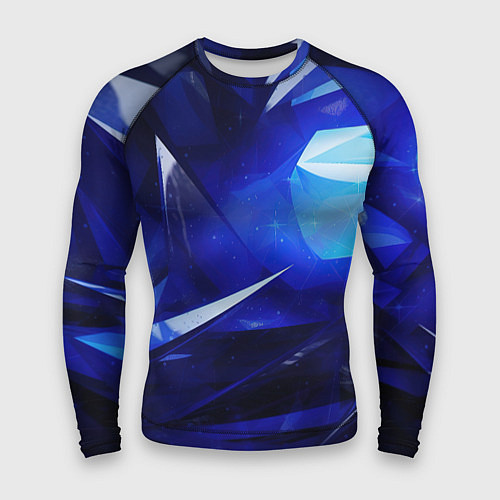 Мужской рашгард Black and blue abstract background sport style / 3D-принт – фото 1