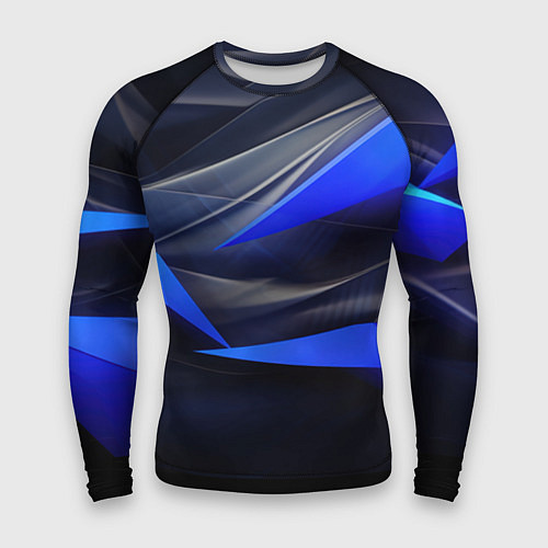 Мужской рашгард Black and blue abstract background sport style / 3D-принт – фото 1
