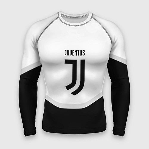 Мужской рашгард Juventus black geometry sport / 3D-принт – фото 1