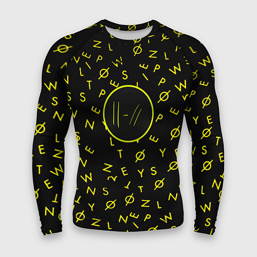 Мужской рашгард Twenty one pilots pattern rock yellow / 3D-принт – фото 1