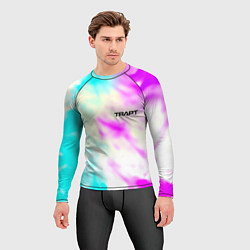 Рашгард мужской Trapt текстура градиент неоновые краски, цвет: 3D-принт — фото 2
