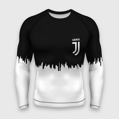 Мужской рашгард Juventus белый огонь текстура / 3D-принт – фото 1